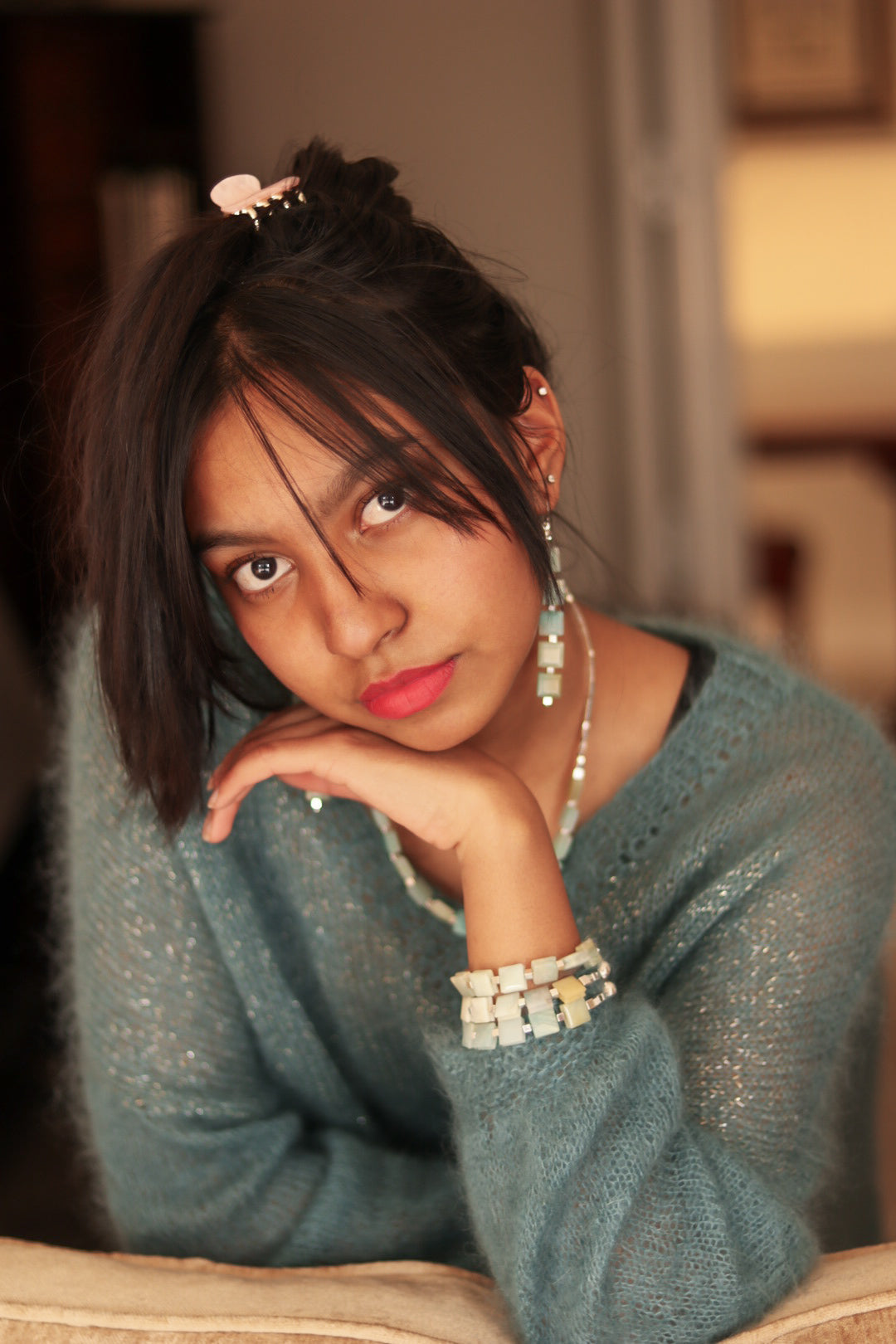 Amazonite Set: bracelet and earrings